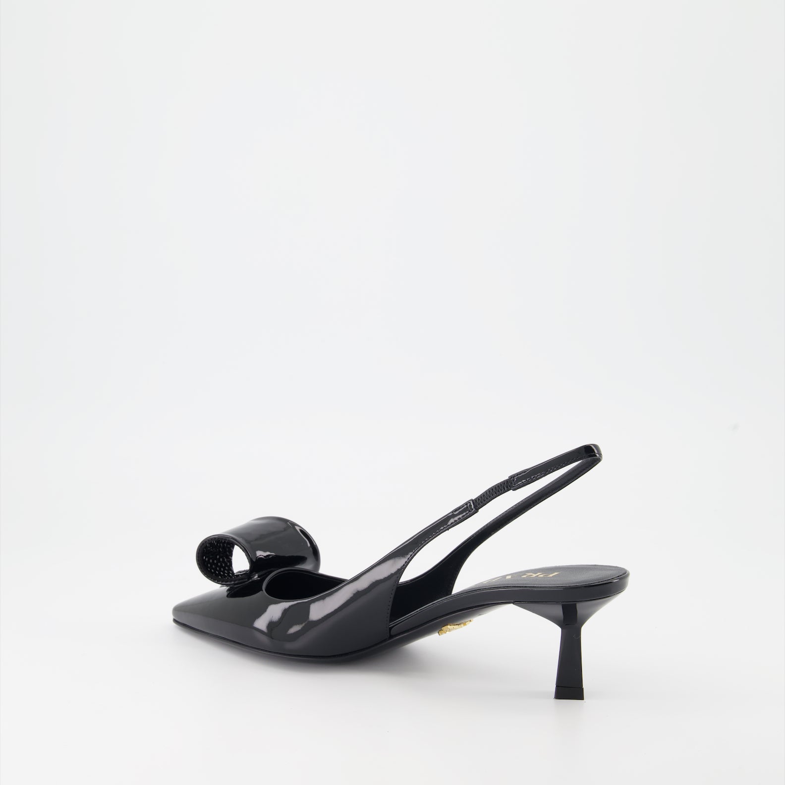 Zapatos de tacón Zapatos de Tacón de Cuero Patente Prada Negro Femme