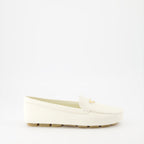 Loafer Mocassins en velours Prada Weiß Femme