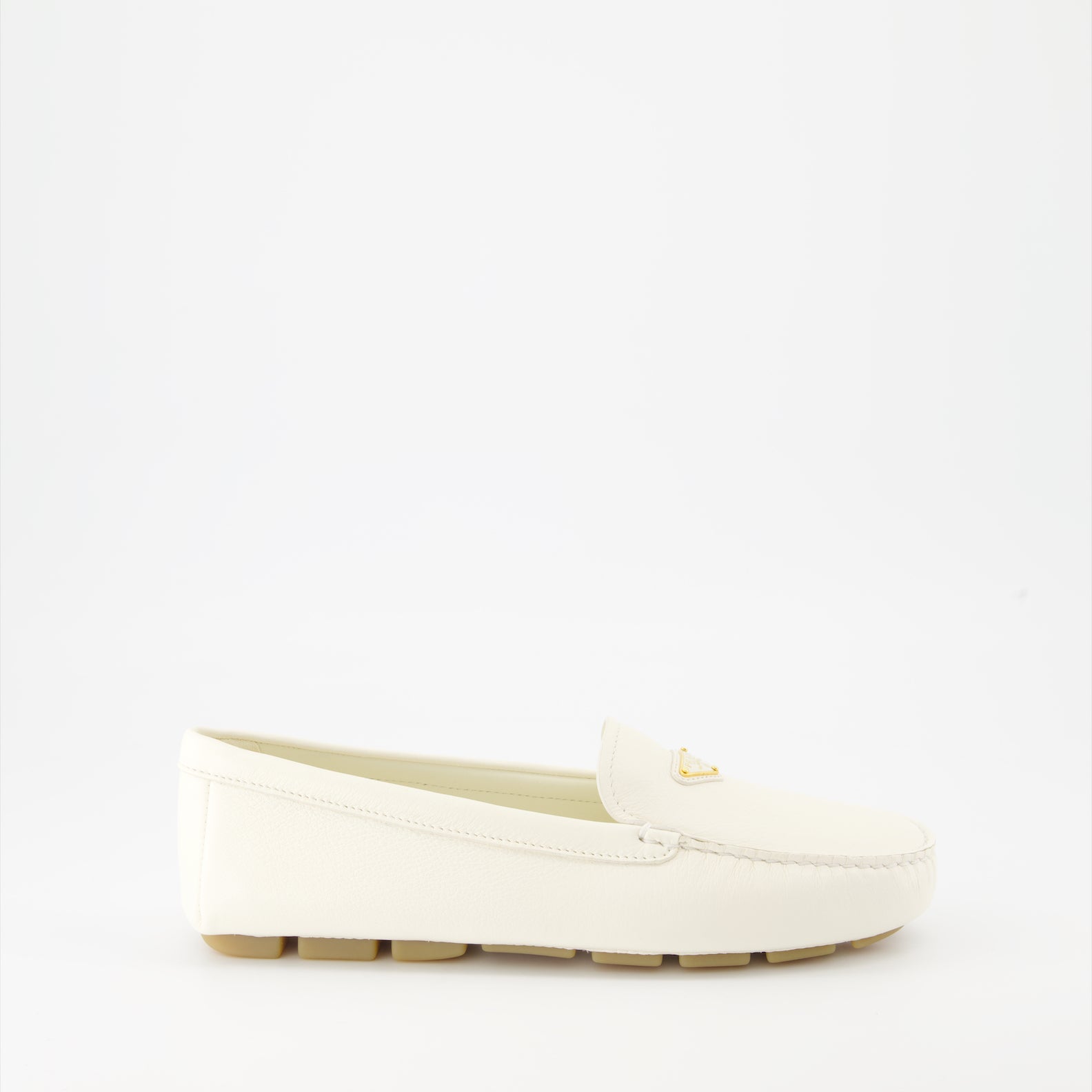 Loafer Mocassins en velours Prada Weiß Femme