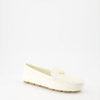 Loafer Mocassins en velours Prada Weiß Femme