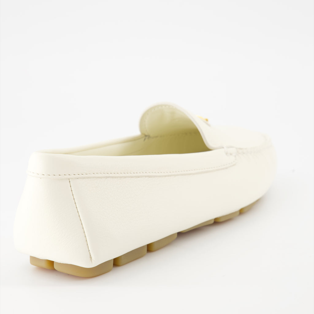 Loafer Mocassins en velours Prada Weiß Femme