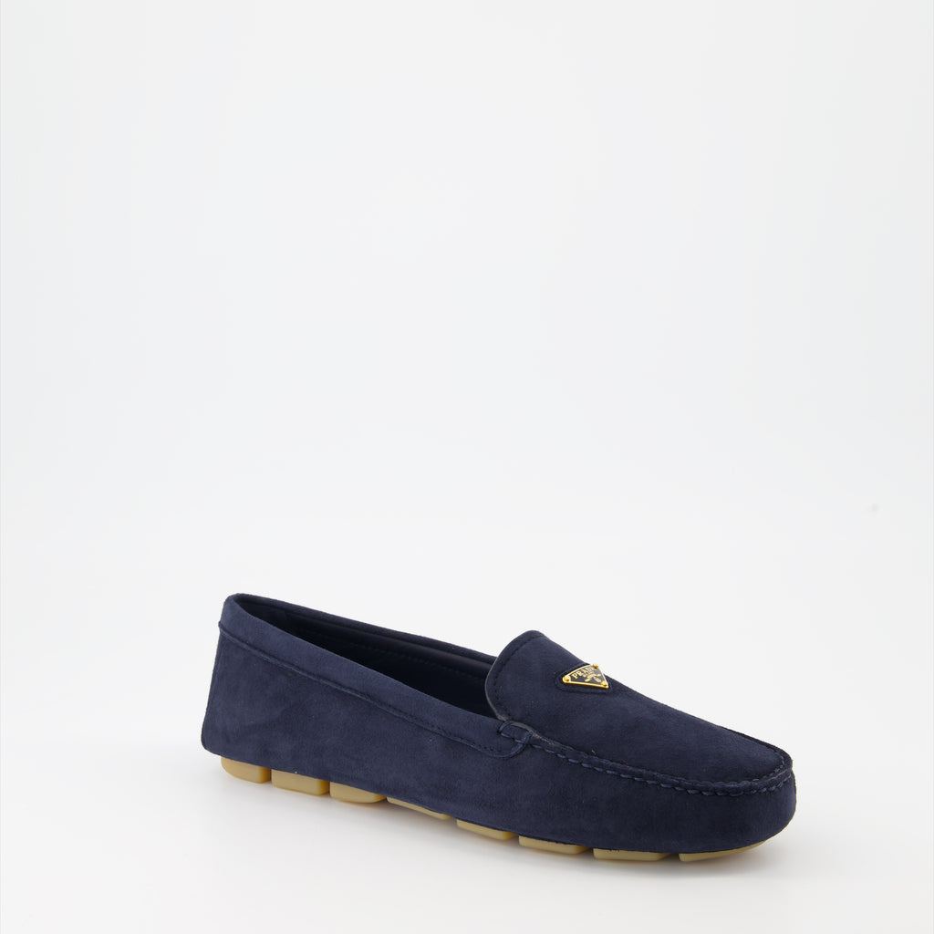Loafer Mocassins en velours Prada Dunkelblau Femme