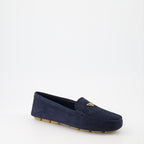 Loafer Mocassins en velours Prada Dunkelblau Femme
