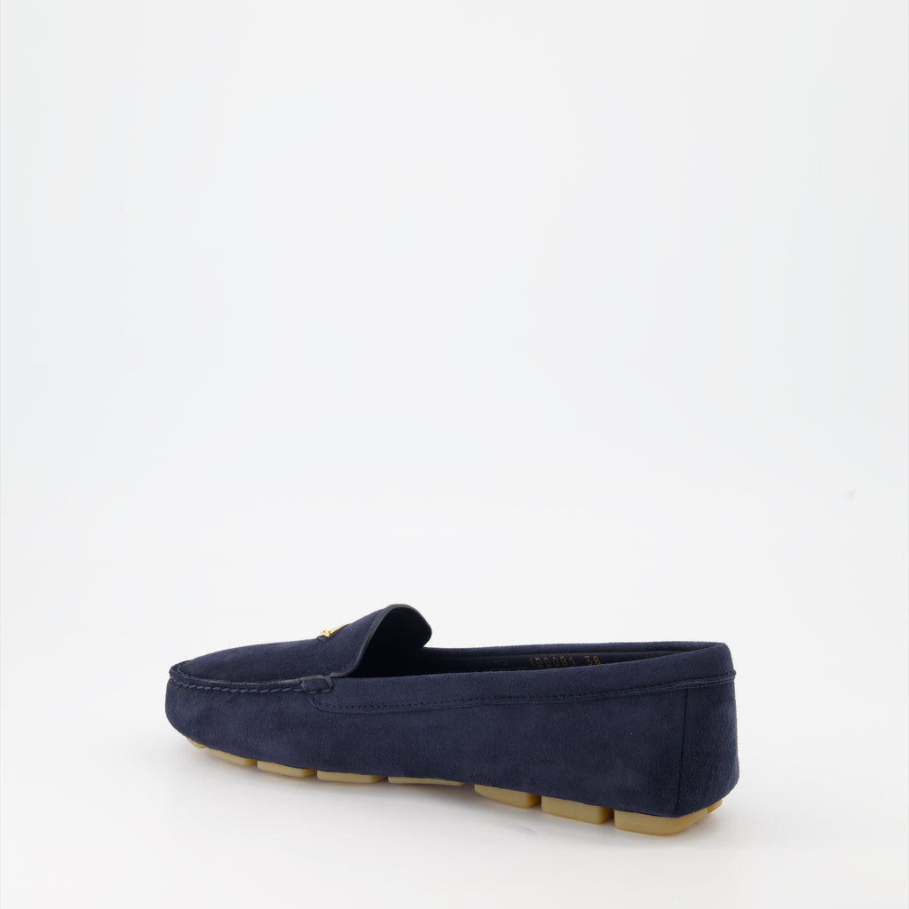 Loafer Mocassins en velours Prada Dunkelblau Femme