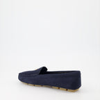 Loafer Mocassins en velours Prada Dunkelblau Femme