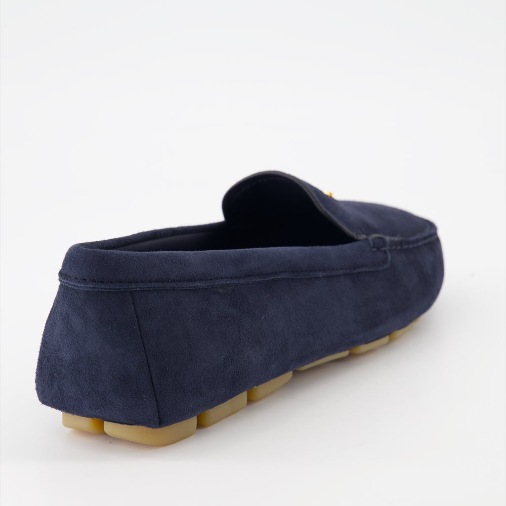 Loafer Mocassins en velours Prada Dunkelblau Femme