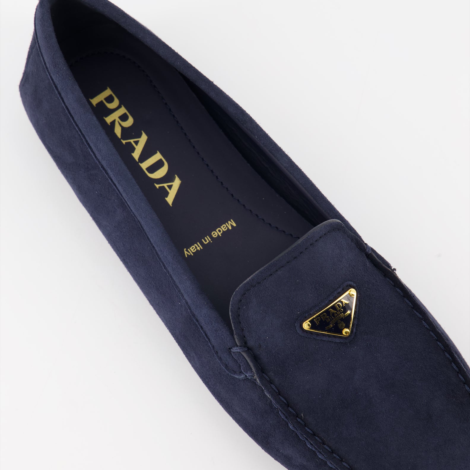 Loafer Mocassins en velours Prada Dunkelblau Femme