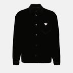Chemises Chemise en velours Prada Noir Homme