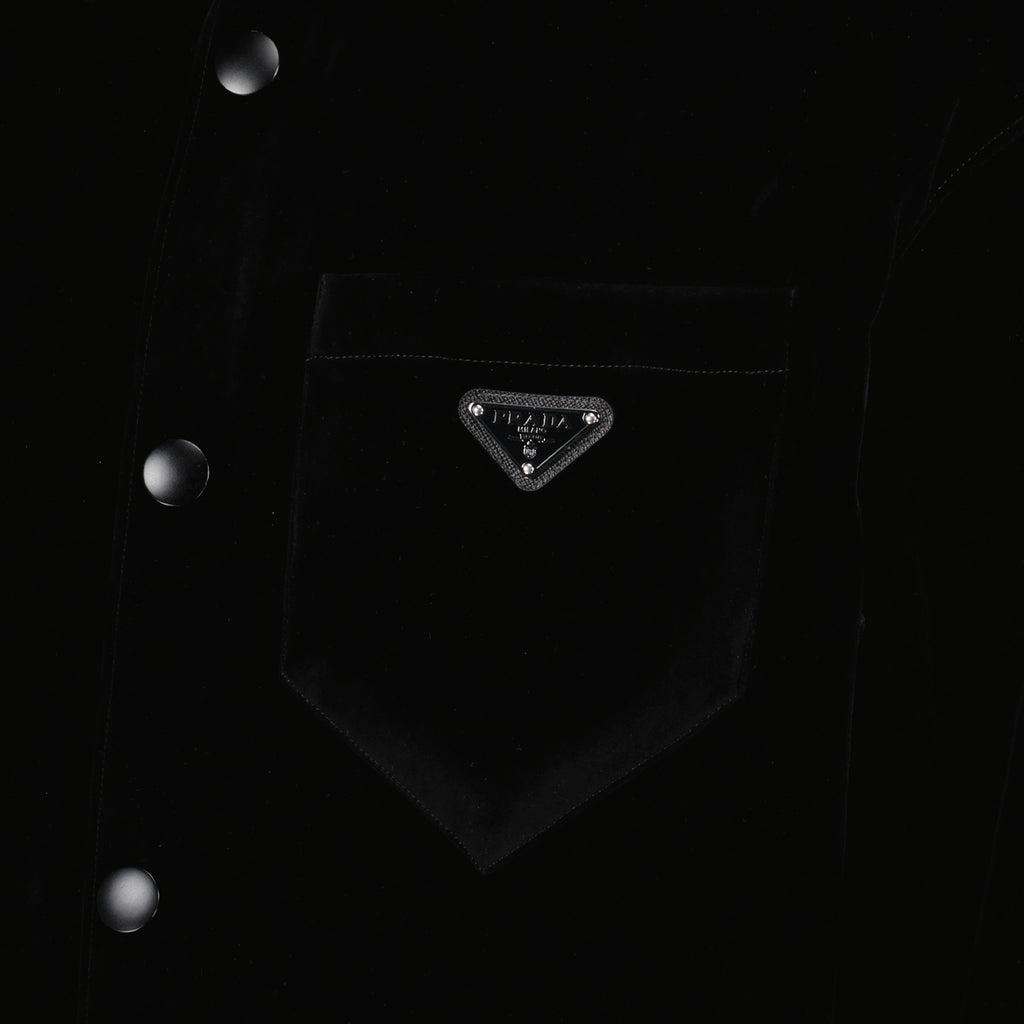Chemises Chemise en velours Prada Noir Homme