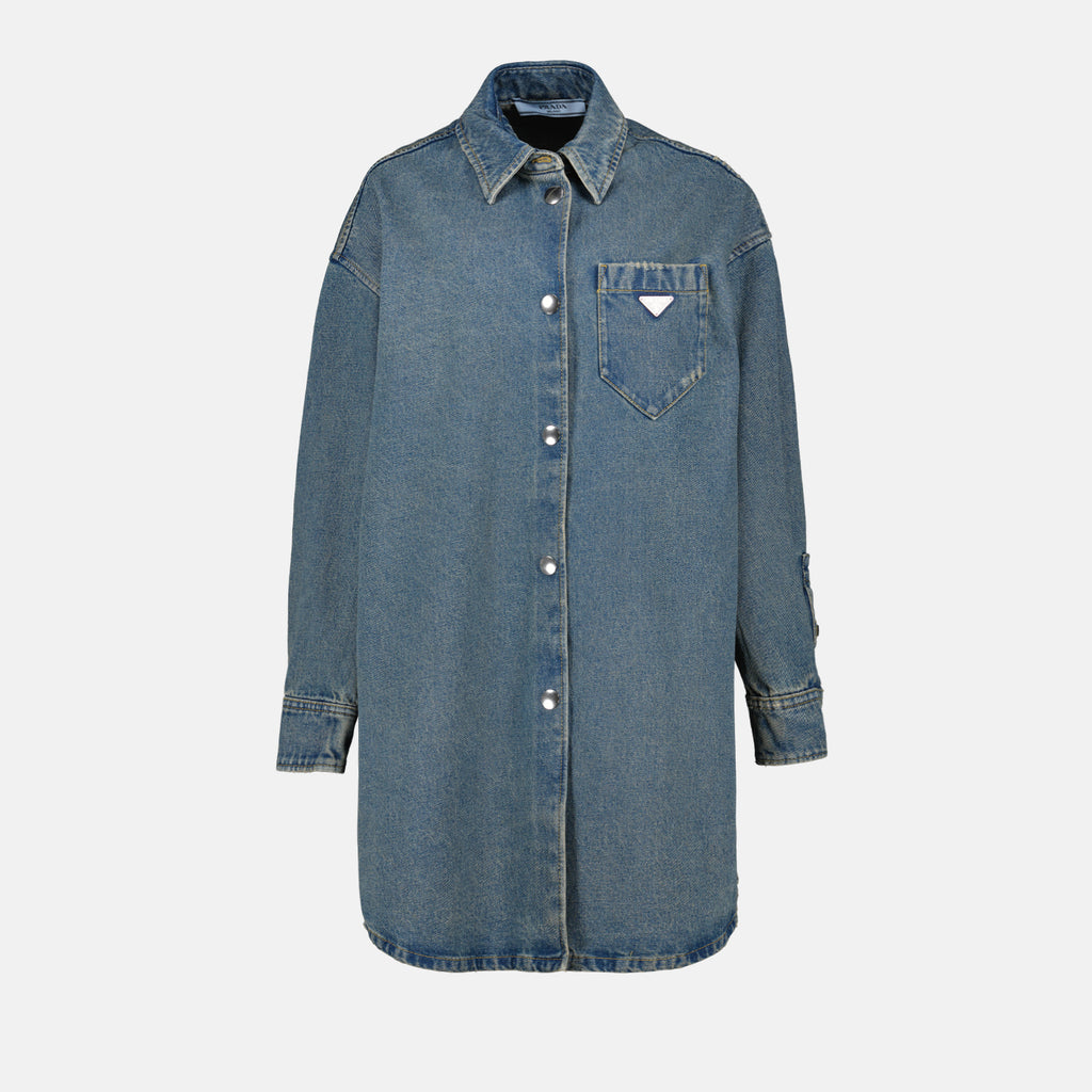 Shirts Oversized denim shirt Prada Blue Women