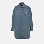 Shirts Oversized denim shirt Prada Blue Women