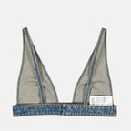 Tops Bralette en denim Prada Bleu Femme