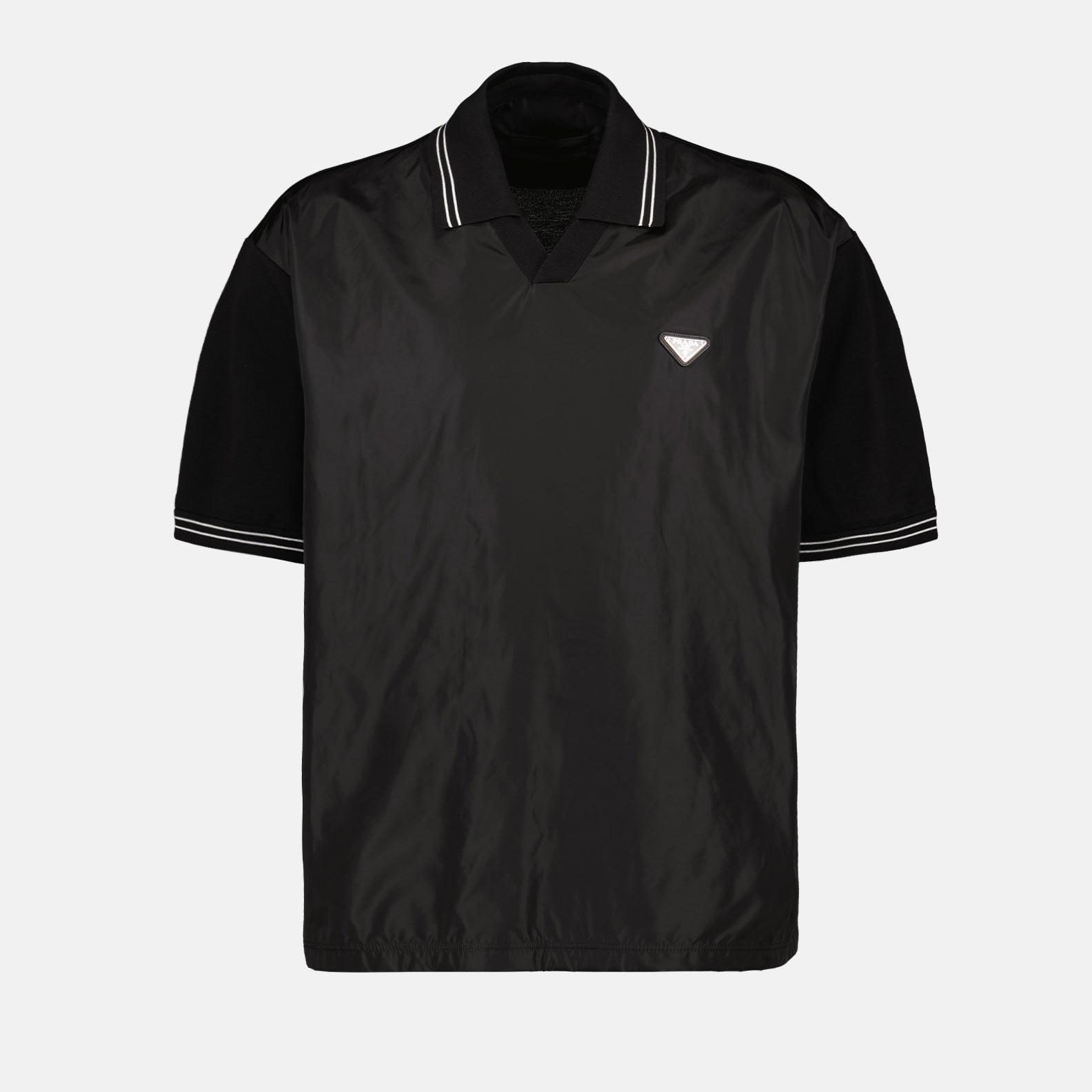 Polos Polo bi-matière Prada Preto Homme