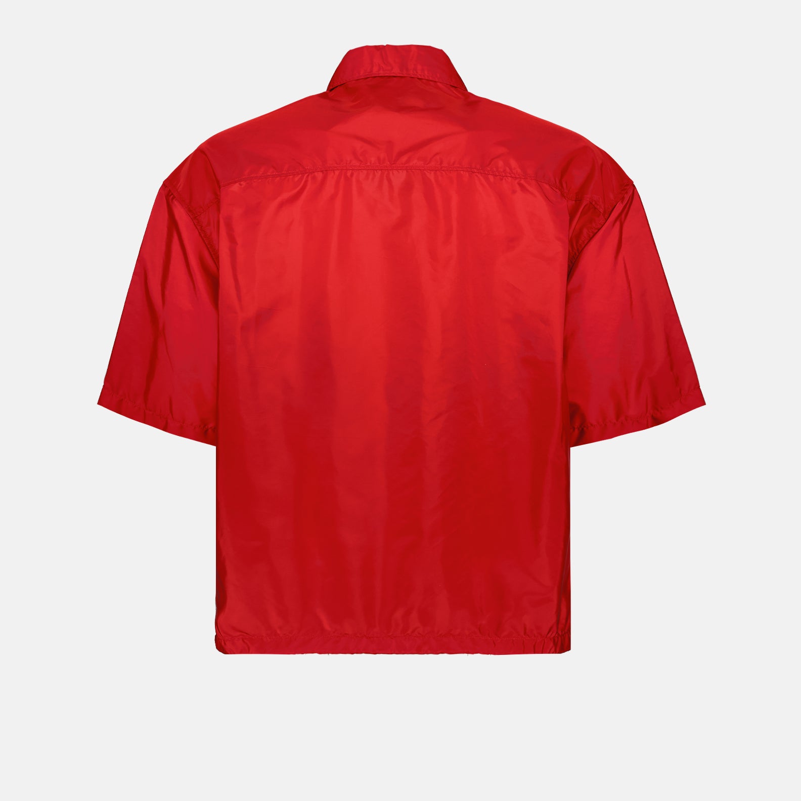 Chemises Chemise en Re-Nylon à zip Prada Rouge Homme
