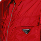 Chemises Chemise en Re-Nylon à zip Prada Rouge Homme