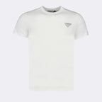 T-shirts T-shirt à logo strass Prada Blanc Femme