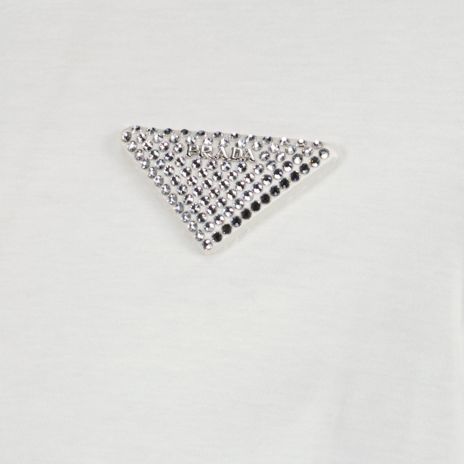 T-shirts T-shirt à logo strass Prada Blanc Femme