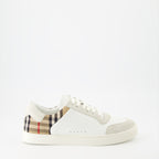 Sneakers Sneakers a quadri Burberry Bianco Homme