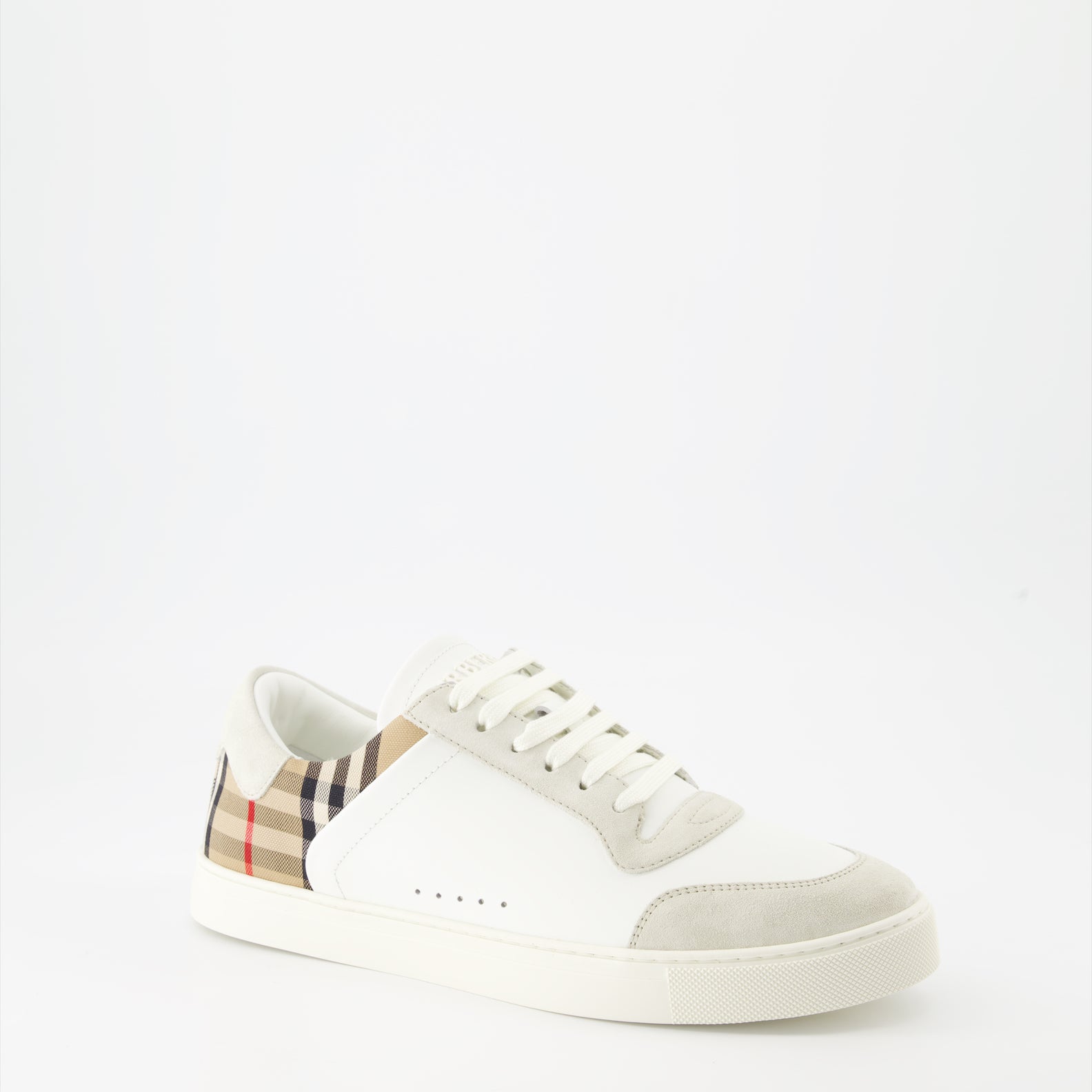Sneakers Sneakers a quadri Burberry Bianco Homme