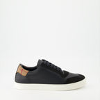 Sneakers Checked leather and suede sneakers Burberry Black Man