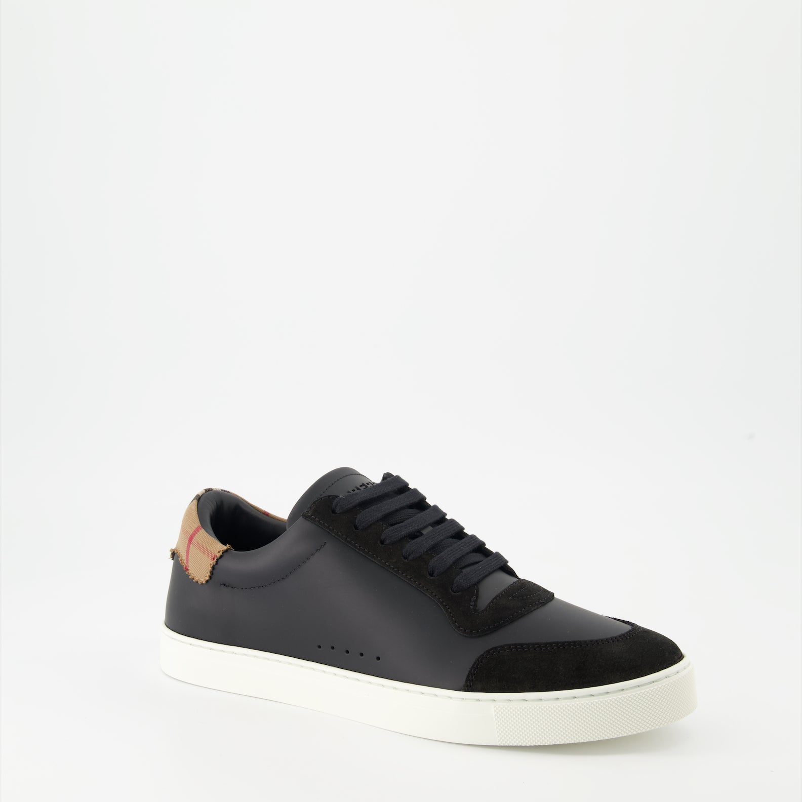 Sneakers Checked leather and suede sneakers Burberry Black Man
