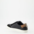 Sneakers Checked leather and suede sneakers Burberry Black Man