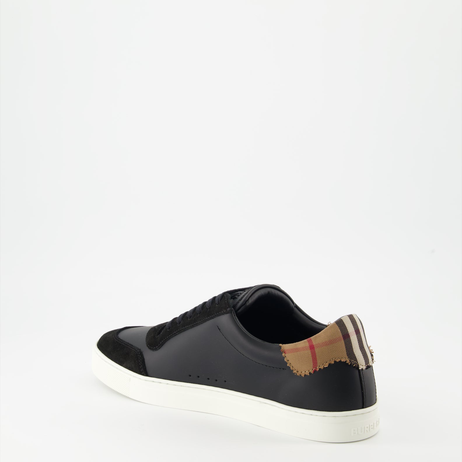 Sneakers Checked leather and suede sneakers Burberry Black Man
