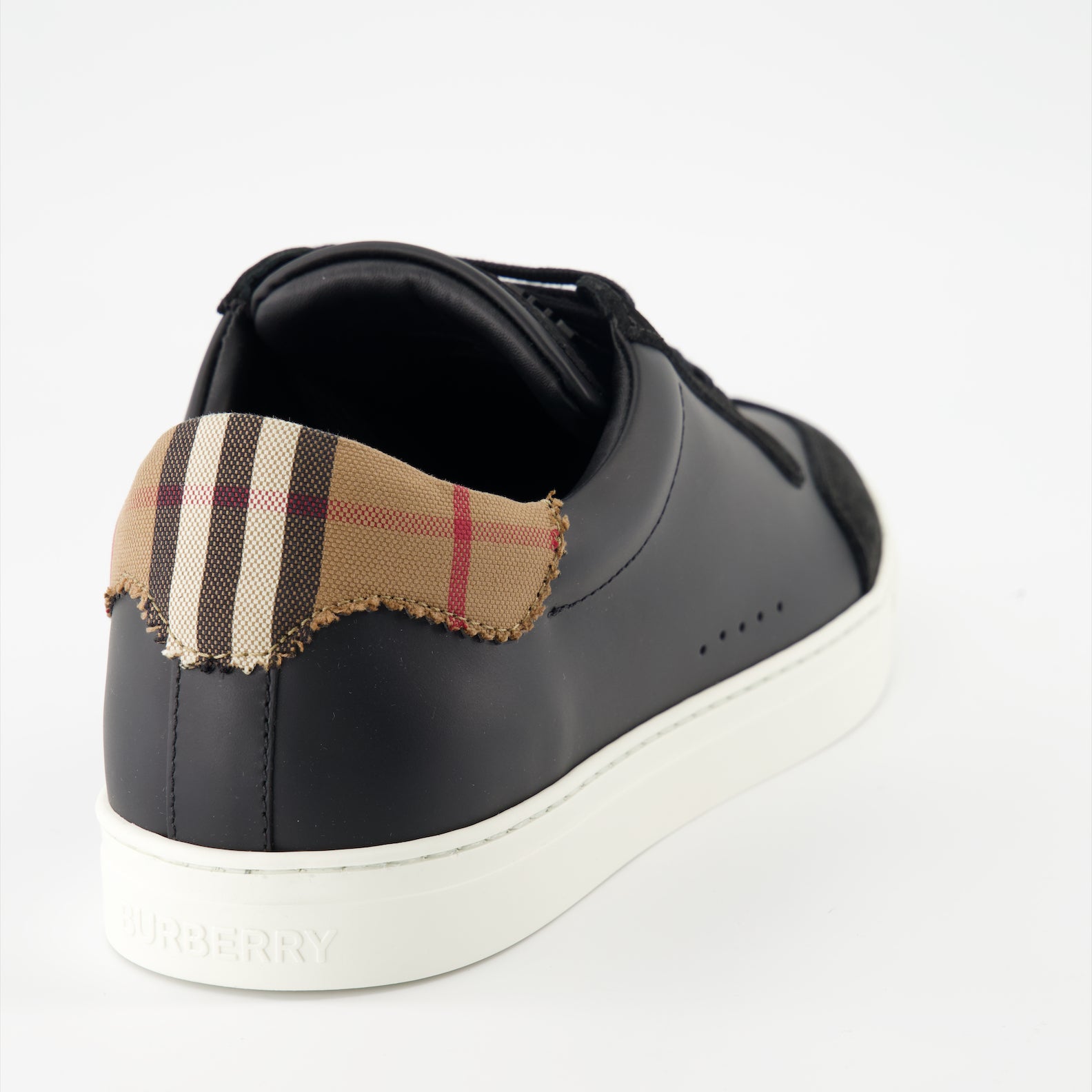 Sneakers Checked leather and suede sneakers Burberry Black Man