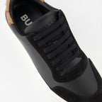 Sneakers Checked leather and suede sneakers Burberry Black Man
