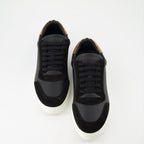 Sneakers Checked leather and suede sneakers Burberry Black Man