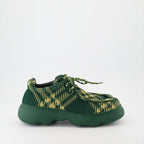 Chaussures de ville Chaussures de ville à carreaux Burberry Vert Homme