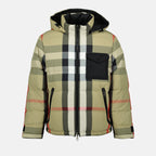 コート チェックのダウンジャケット Burberry ベージュ 男