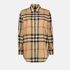 Camicie Camicia a Quadri Burberry Beige Femme
