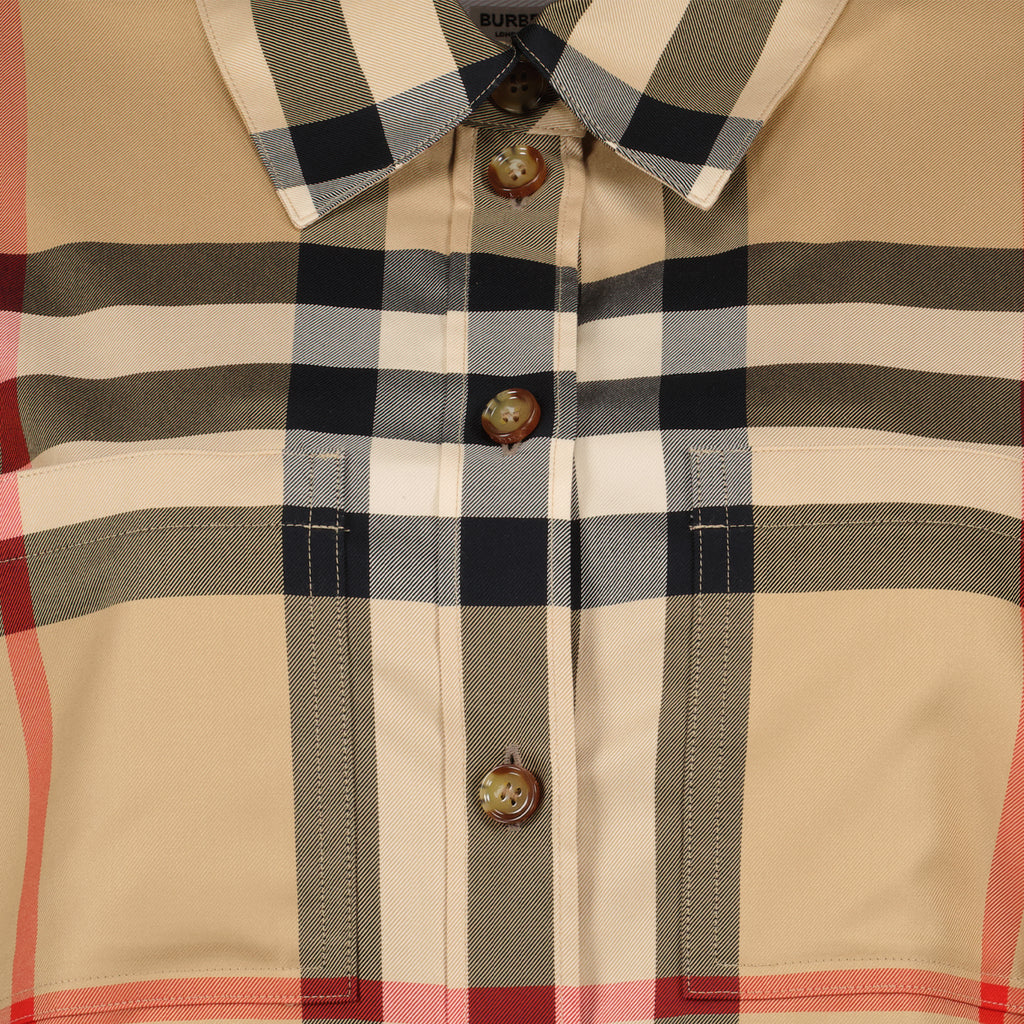 Camicie Camicia a Quadri Burberry Beige Femme