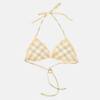 Beachwear Haut de bikini à carreaux Burberry Beige Femme