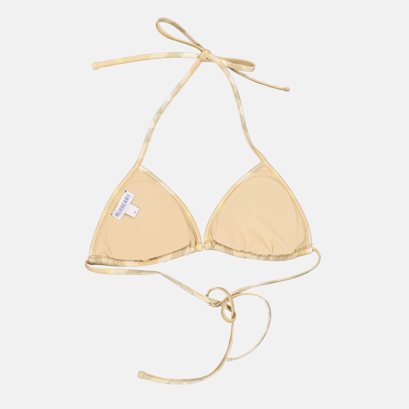 Beachwear Haut de bikini à carreaux Burberry Beige Femme