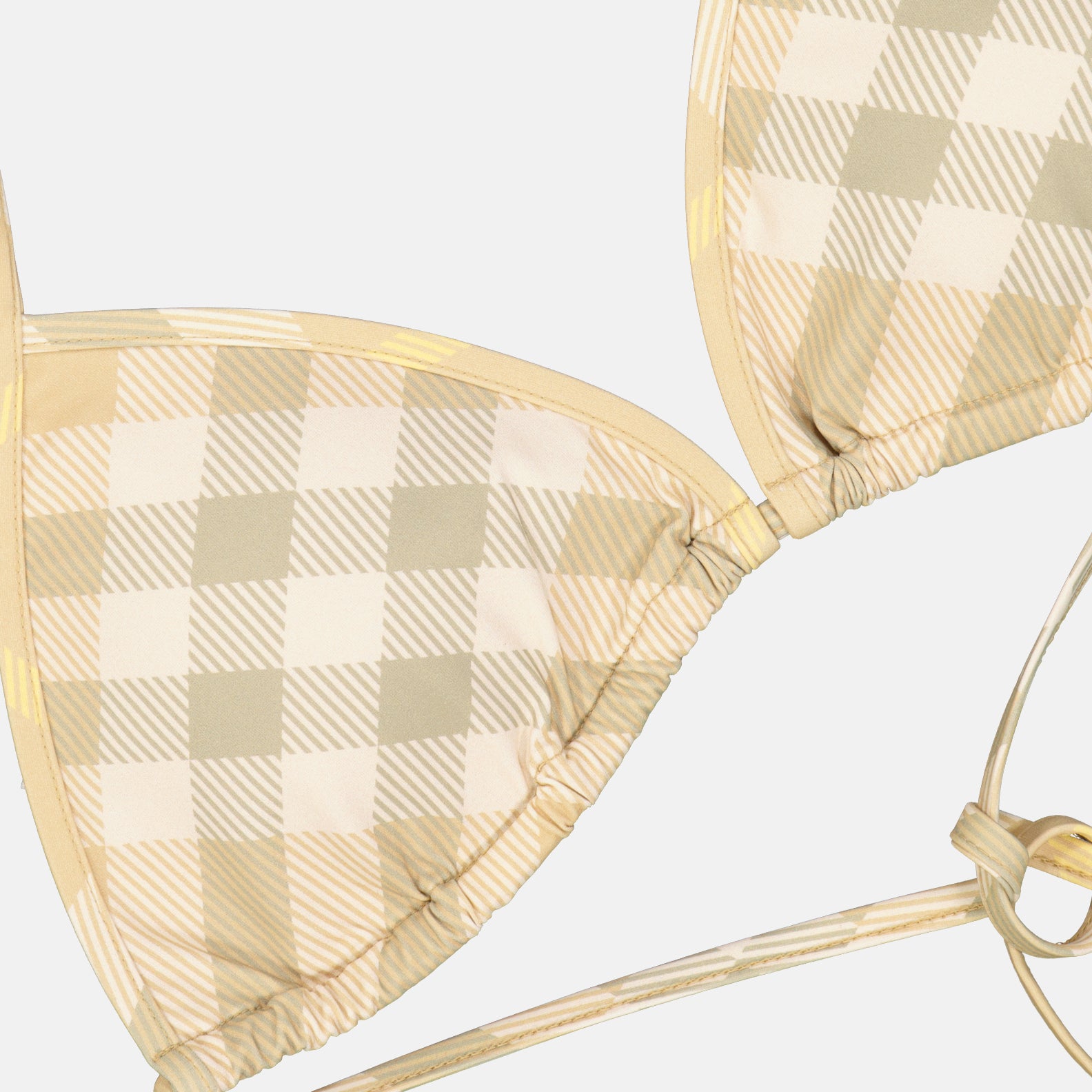 Beachwear Haut de bikini à carreaux Burberry Beige Femme