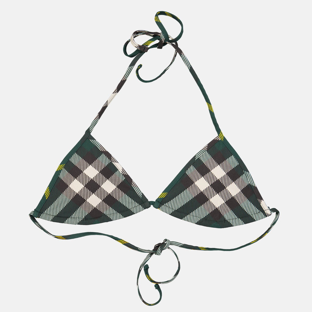 Moda de playa Haut de bikini à carreaux Burberry Verde Femme