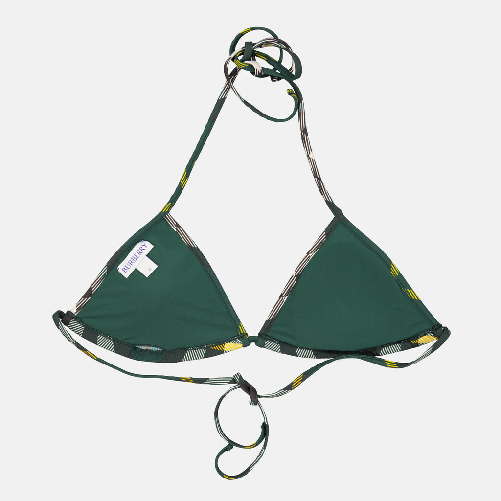 Moda de playa Haut de bikini à carreaux Burberry Verde Femme