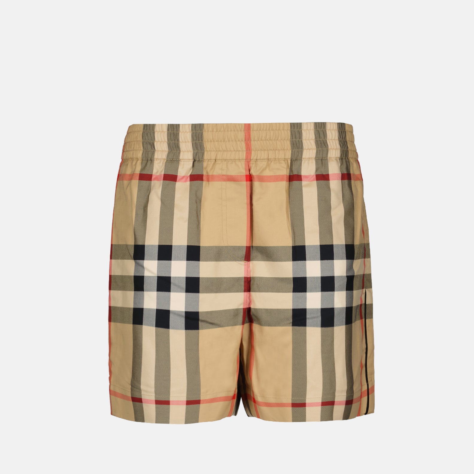 Shorts Pantalones Cortos de Cuadros Burberry Beige Femme