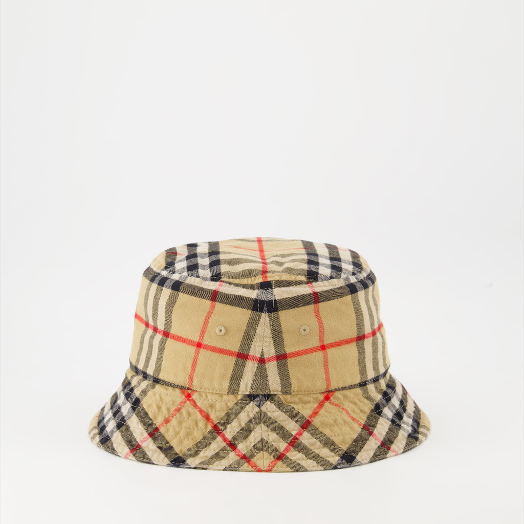 Gorras, sombreros y gorros Gorro de Cubo a Rayas Burberry Beige Unisexo