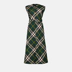 드레스 체크 울 드레스 Burberry 녹색 Femme