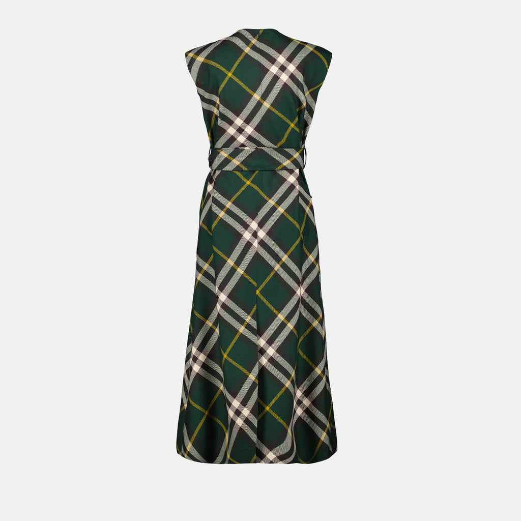 드레스 체크 울 드레스 Burberry 녹색 Femme