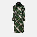 Manteaux Trench-coat à carreaux Burberry Vert Femme