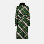 Manteaux Trench-coat à carreaux Burberry Vert Femme