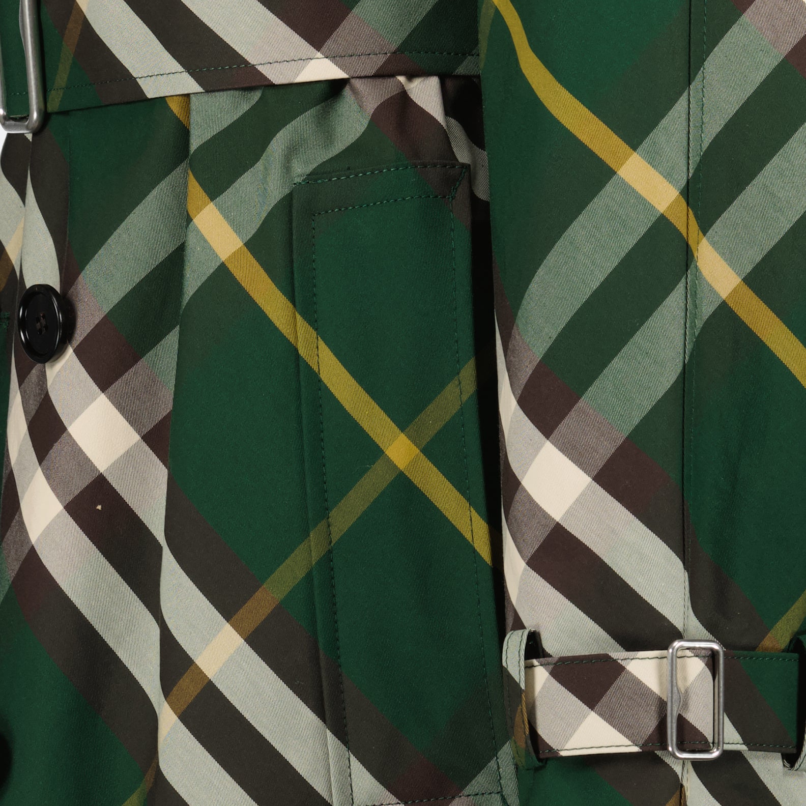 Manteaux Trench-coat à carreaux Burberry Vert Femme