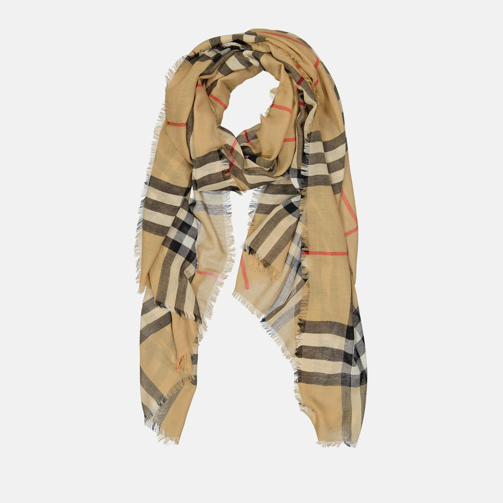 Scarves and gloves Checked scarf Burberry Beige Unisex