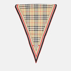 Écharpes, foulards et gants Foulard en soie à carreaux Burberry Beige Femme