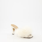 Open shoes Feathered mules Maison Margiela White Women