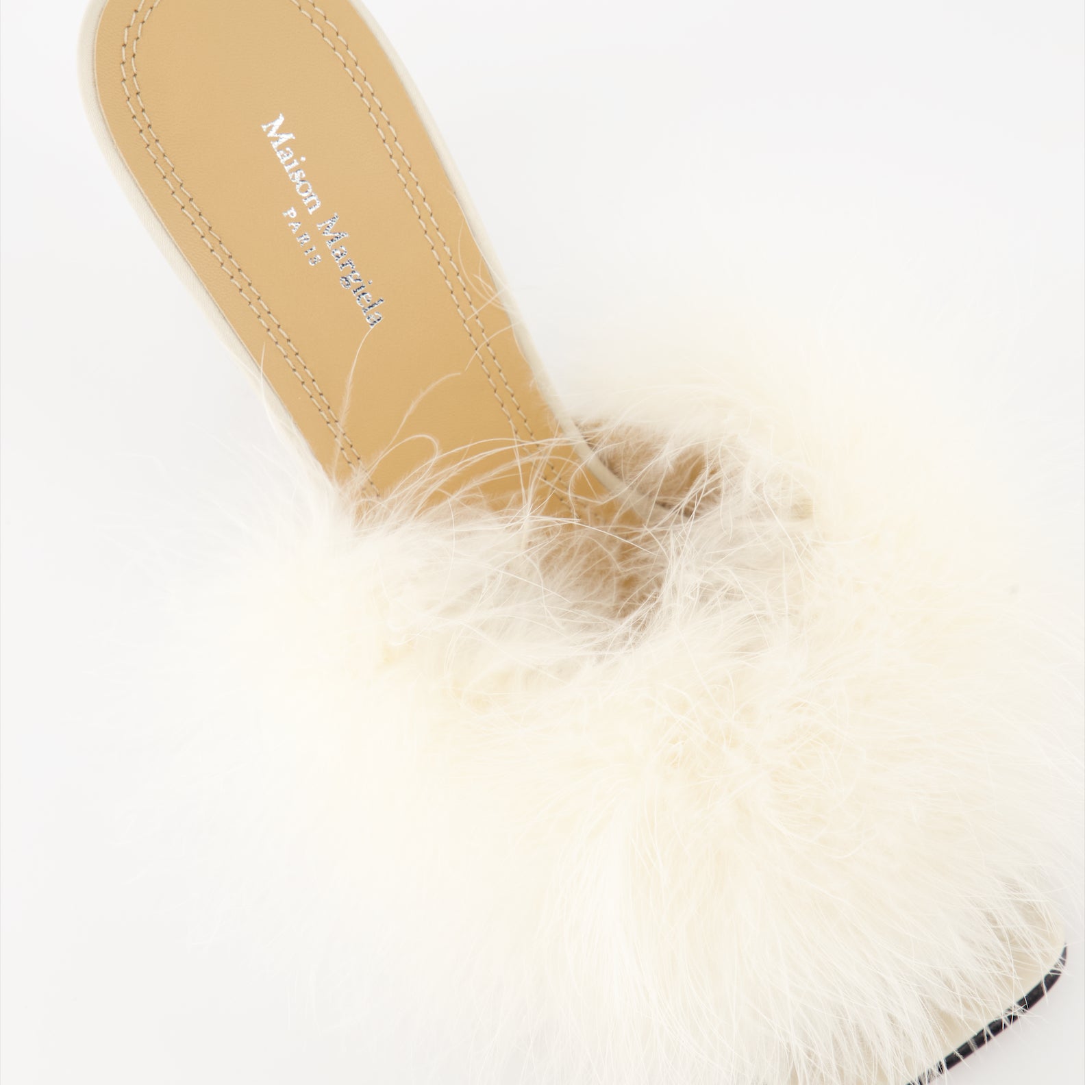 Open shoes Feathered mules Maison Margiela White Women